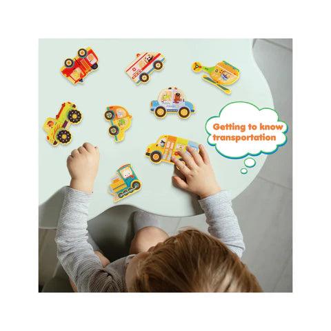 PicassoTiles 8pc Magnet Building Blocks Metro City 8 Vehicle Magnetized Action Figures - PTA24 - TheToysRoom