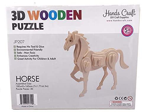 3D Classic Wooden Puzzle - Horse - TheToysRoom