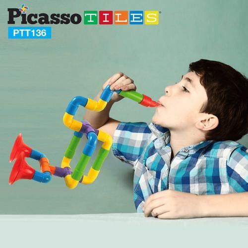 PicassoTiles Tube Building Block Set PTT136 - TheToysRoom