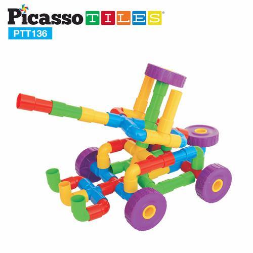 PicassoTiles Tube Building Block Set PTT136 - TheToysRoom