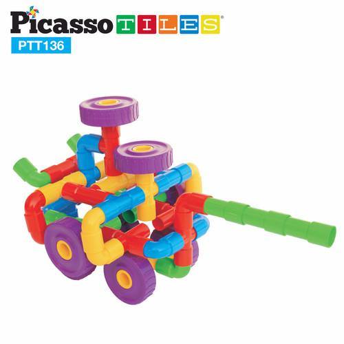 PicassoTiles Tube Building Block Set PTT136 - TheToysRoom