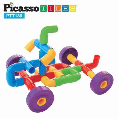 PicassoTiles Tube Building Block Set PTT136 - TheToysRoom