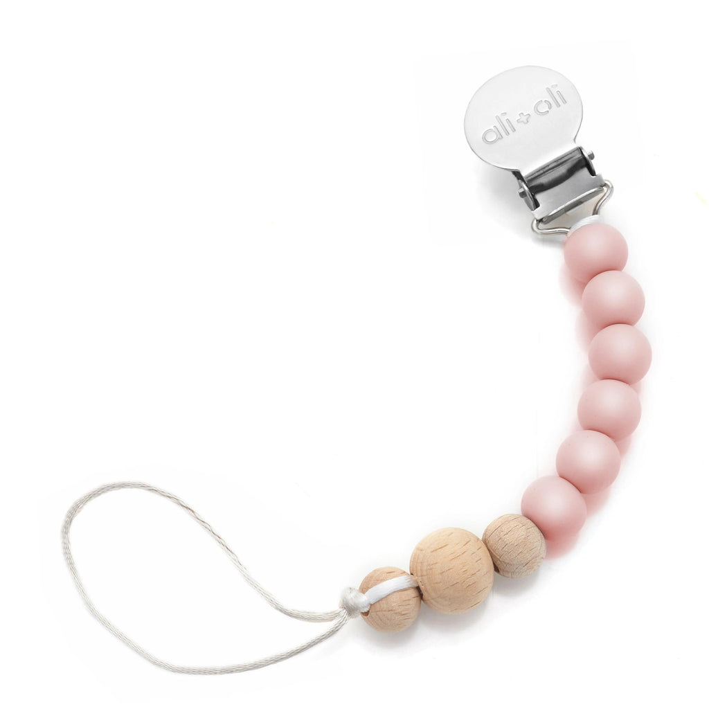 Ali+Oli Pacifier Clip (Pink wood) - TheToysRoom