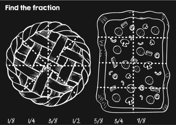 Chalkboard Find the Fraction Placemat - TheToysRoom