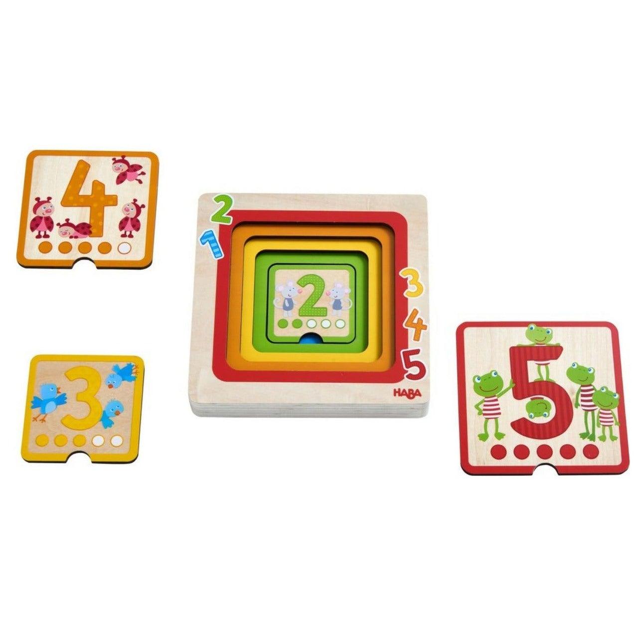 HABA Counting Friends Wood Layering Puzzle 1 to 5 – TheToysRoom