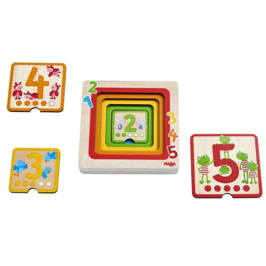 HABA Counting Friends Wood Layering Puzzle 1 to 5 - TheToysRoom