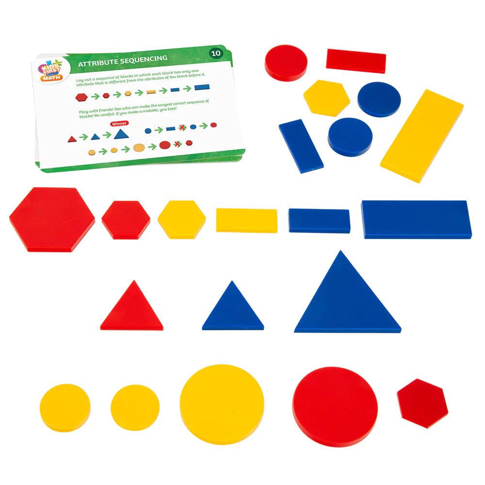 Attribute Blocks Math Pattern Kids First Math: Attribute Blocks Math Kit with Activity Cards ...