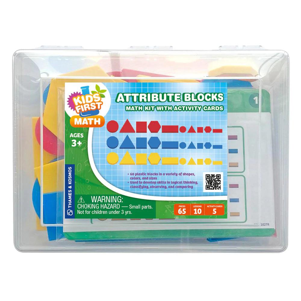 Mini Math Blocks Kids First Math: Attribute Blocks Math Kit with Activity Cards ...