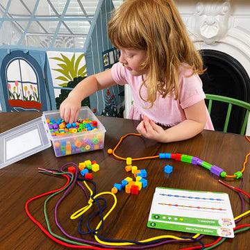 Kids First Math: Lacing Beads Math Kit with Activity Cards - TheToysRoom