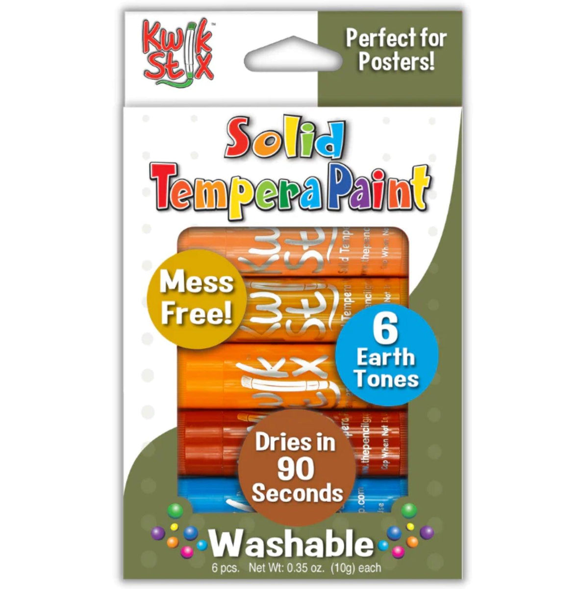 Kwik Stix Tempera Paint, Earth Tones, 6 Colors - TPG-676 - TheToysRoom