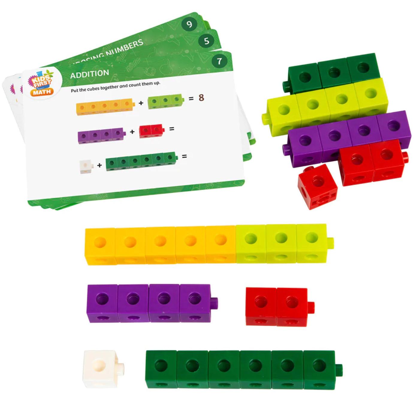 Four Linking Cubes Math Linking Cubes Math Kit with Activity Cards – TheToysRoom