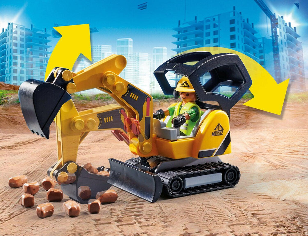 Mini Excavator with Building Section - TheToysRoom