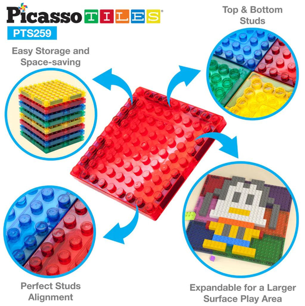 PicassoTiles 259 Piece Magnetic Brick Tile and Brick Building Set - TheToysRoom