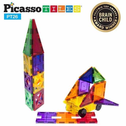 PicassoTiles 3D Magnetic Building Block Tiles PT26 - 26 Piece Set