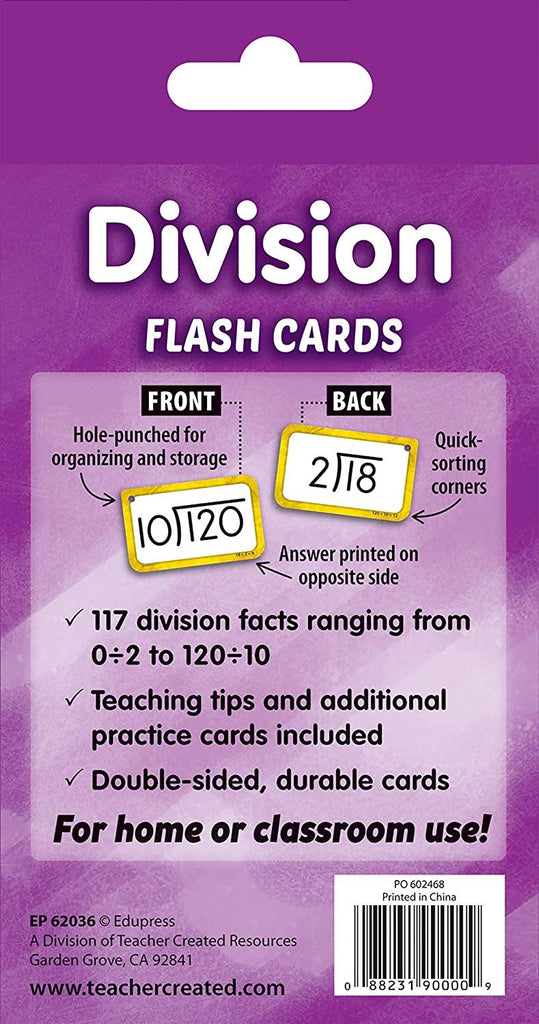 Teacher Created Resources - Division Flash Cards - TheToysRoom