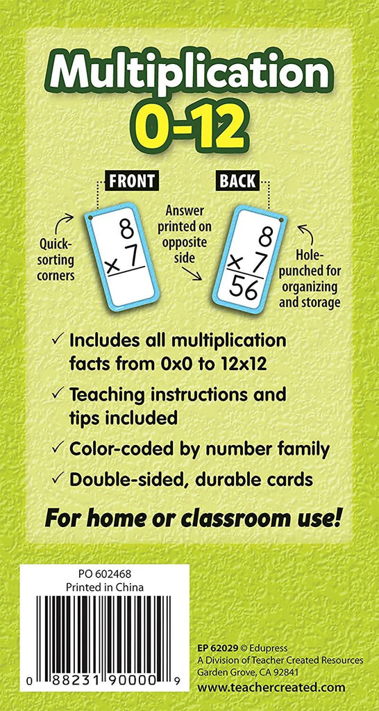 Teacher Created Resources Multiplication Flash Cards - TheToysRoom