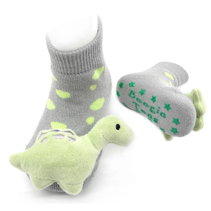 Toy Green Dinosaur Boogie Toes Rattle Socks - TheToysRoom